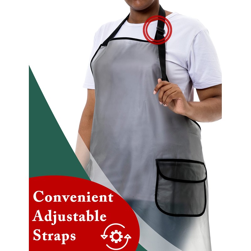 APRONNER Waterproof Plus Size Aprons for Women Men with Pockets