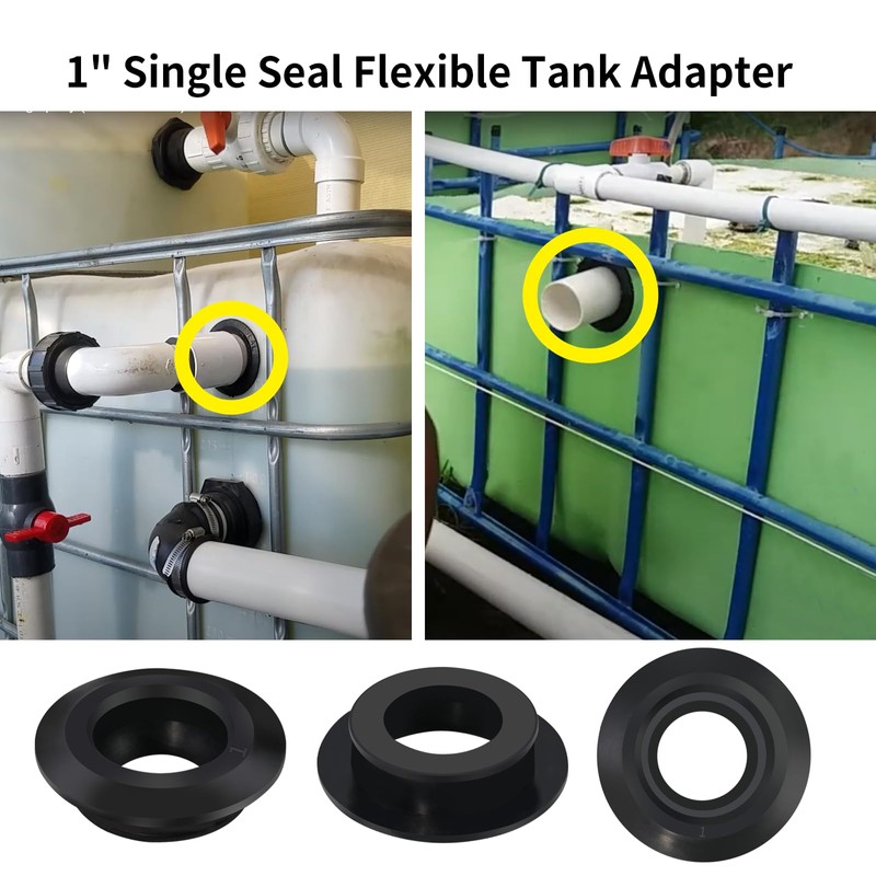 8 Pack 1" Vsttar Flexible Tank Adapter (Bulkhead), Flexible Pipe-to-Tank