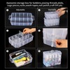 Lesbin 3-Tier Craft Storage Box, 30 Compartments Clear Plastic Craft