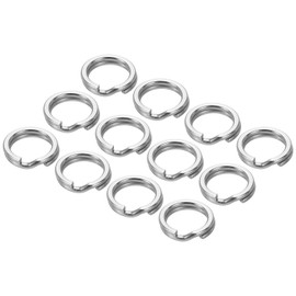 PATIKIL Fishing Split Rings 204LB, 100 Pack Stainless Steel Double Flat Wire Lure Ring 12mm for Jigging Trolling Saltwater Terminal Tackle Connector