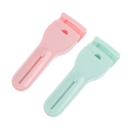 Minkissy 2pcs Handheld Eyelash Curling Clip Ergonomic Lash Makeup Tools Lash Brush for Easy and Safe Eyelash Curling Elegant Packaging