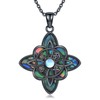 Suiknsn Witches Knot Necklace for Women 925 Sterling Silver Abalone