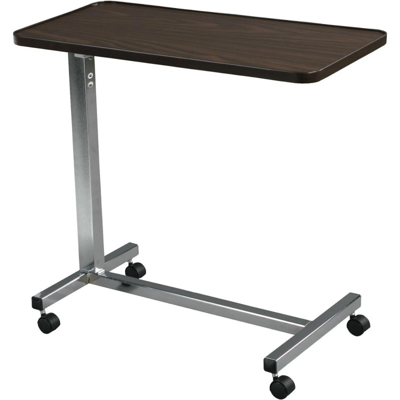 Adjustable Non Tilt Top Overbed Table with Wheels Hospital Home