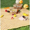 Large Waterproof Plaid Picnic Mat for Outings Portable L/Green Leaf 2ea