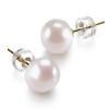 PAVOI 14K Gold Freshwater Cultured White Button Pearl Stud Earrings