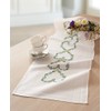 DECO-LINE Blue Flower Heart 40X100CM Printed Table Runner Embroidery KIT, White