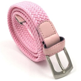 LisaModa Children's Stretch Braided Belt Boys Girls Teenagers Elastic Many Colours, Pink 16, One size fits all