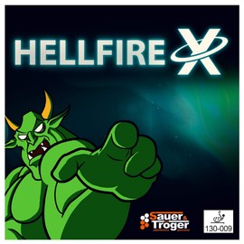 Sauer & Tröger - Rivestimento per tavolo da ping pong Hellfire X rosso nero OX 0.5 1.2 (rosso, 0.5 mm)