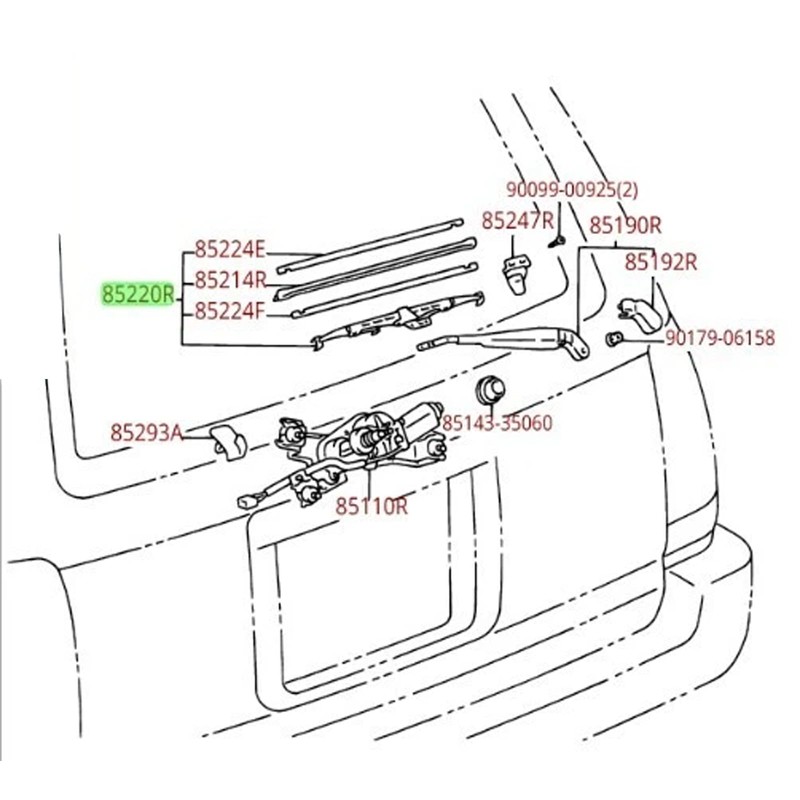 Rear Windshield Wiper Blade for Toyota 4Runner 1996-2002 85242-35010