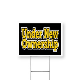 Under New Ownership Yard Sign 18 Inch x 24 Inch Single Sided Weatherproof Heavy-Duty Plastic with Stake | Business Transition, Professional Messaging, Bold Display | Made in USA