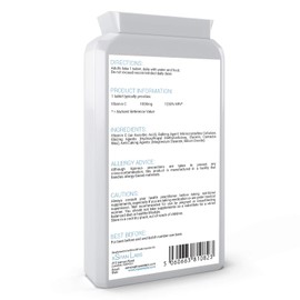 Vitamin C 1000mg (1 Gram) 120 Tablets – High Strength Antioxidant contributing to The Reduction of Tiredness and Fatigue –Manufactured in The UK