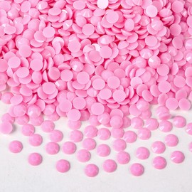 5mm 1500pcs Opaque Jelly Resin Rhinestone No AB Coating Flatback Soild Color Candy Rhinestones Pastel Round Diamonds for Mugs, Bottles, Tumblers, Craft Decoreation