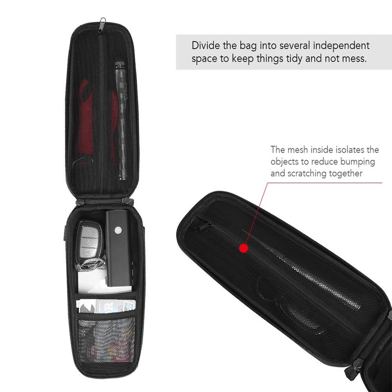 Lixada 2L Waterproof Bicycle Bag for Front Tube Eva Hard