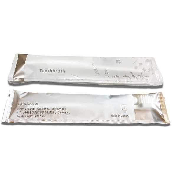 Disposable Toothbrush with Toothpaste, Commercial Use, Made in Japan, Diary Leaf (20 Pieces)