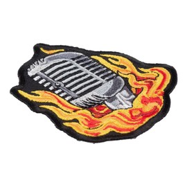 PatchStop Brand Set Me On Fire Elvis Mic Patch, Music Theme Patches