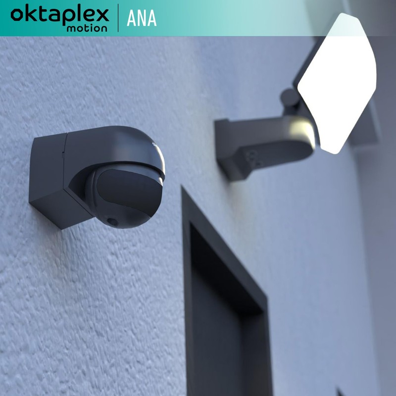 Oktaplex Ana Infrared Motion Sensor Outdoor Swivelling IP44 180° Motion