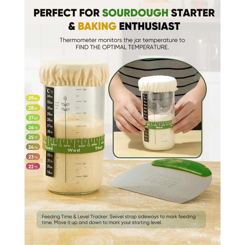 Sourdough Bread Baking Supplies 34 OZ Sourdough starter kit with