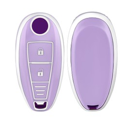 OFF WE GO Car Key Case Key Cover for Suzuki Swift Grand Vitara II SX4 Baleno Ertiga Ciaz S-cross Kizashi Jimny Key Box Key Cover Protective Housing Purple Silver
