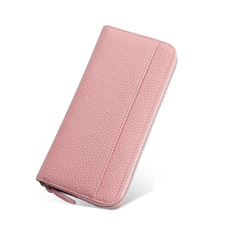Yocipa Genuine Leather Wallet, Women's, Round Zipper, Long Wallet, Large