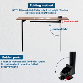 Benbuoo Metal Folding Legs for Table Fixed 28 inch Height Heavy Duty Replacement Foldable for Kitchen rv Table Leg (Set of 4)