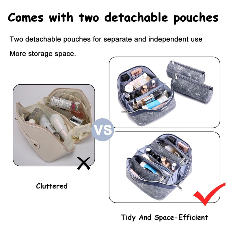 BOYATU Travel Makeup Bag Cosmetic Bags for Women: 3 Sets