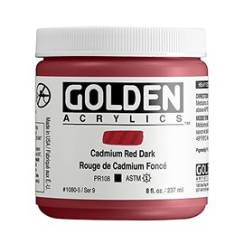 Golden Heavy Body Acrylic - C.P. Cadmium Red Dark 8oz jar