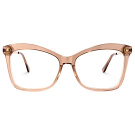 Zeelool Stylish Oversized Butterfly Blue Light Blocking Glasses for Women Isaebella FP0044-10 Champagne