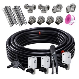 altivox 3/4" Compressed Air Line Kit for Compressed Air Piping System, 3/4 inch x 100 feet HDPE-Aluminum Tubing and 37 PCS Accessories,Fit for Shop Garage Air Line System 3/4 Rapid Air System