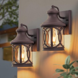 Laplusbelle 2-Pack Porch Lights Outdoor, Bronze Outside Lights for House, Waterproof Exterior Lighting Fixtures, Modern Farmhouse Outdoor Light Fixtures Wall Mount for House Front Porch Hallway Patio