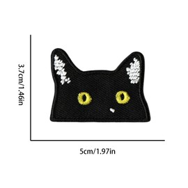 4PCS Black Cat Face Iron on Patches Sew Iron on Applique Embroidered Patches Iron on Patches for Clothing, Bags, Hats, Jackets, Jeans, Accessory Craft, DIY Christmas Decoration Arts Craft Sew Making