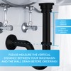 Bächlein Universal Tubular Siphon [Extra Long Black] for Washbasin &