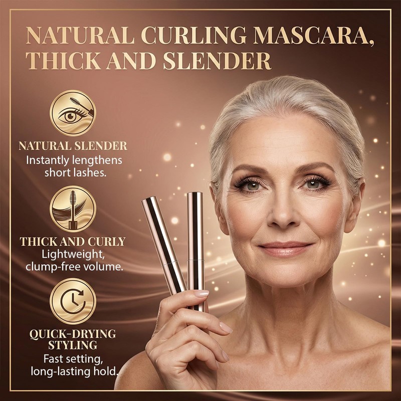 2 PCS Mascara for Older Women, Brown and Black Volume