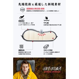 HIKENTURE Camping Pillow, 3 Seconds Automatic Inflation, 19x High Resilience, 4.1 inches (10.5 cm) Thick, Outdoor Pillow, 2-Way Check Valve, Inflator Pillow, 30D High Elastic Material, Camping Pillow,