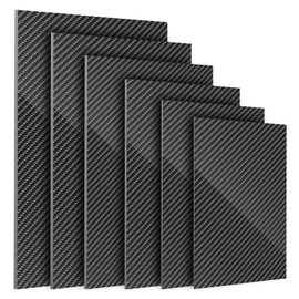 Kalolary Carbon Fiber Sheet 200 X 300 X0.5MM,3K Real Carbon Fiber Board Plate Carbon Plate Twill Weave Panel Sheets Available in 1mm-4mm 100% 3K Glossy Surface Laminate Carbon Fiber Sheet