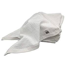 Marquis Mills 12 Inch x 12 Inch White Cotton Value Washcloths - Reusable Lt Weight Thin Cloth Rags - Bath/Exfoliating/Kitchen/Garage - 1 Lb per Dozen - Set of 12