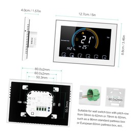 WHAMVOX Smart Touch Screen Thermostat for Home Heating Intelligent Temperature Controller Durable Material Color LCD Display Modern Design Easy Installation