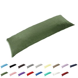 TAOSON 100% Cotton 300 Thread Count Envelope Style Body Pillow Cover Pillowcase Pillow Protector Cushion Cover Non Zippered Only Cover No Insert (Sage/Olive Green,20"x60")