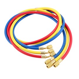 ANTFEES 60" AC Charging Tube, R410A HVAC Manifold Hose Set 1/4" SAE Air Condition Refrigerant 800PSI Thread Hose, 3pcs
