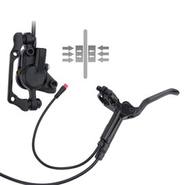 soonbuy Hydraulic Brake Kit, Electric Bicycle Double Piston Disc Brake, Power Shutdown, Electric Bicycle Brake, Aluminum Alloy Oil Disc Brake, 1 Pair Oil Brake (Front, Rear)