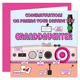 Granddaughter Congratulations On Passing Your Driving Test Card - Well Done - You Passed - Beep Beep Design