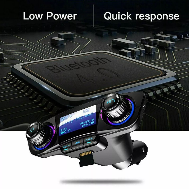 Batery Connection Bluetooth Car FM Transmitter MP3 Player Hands free
