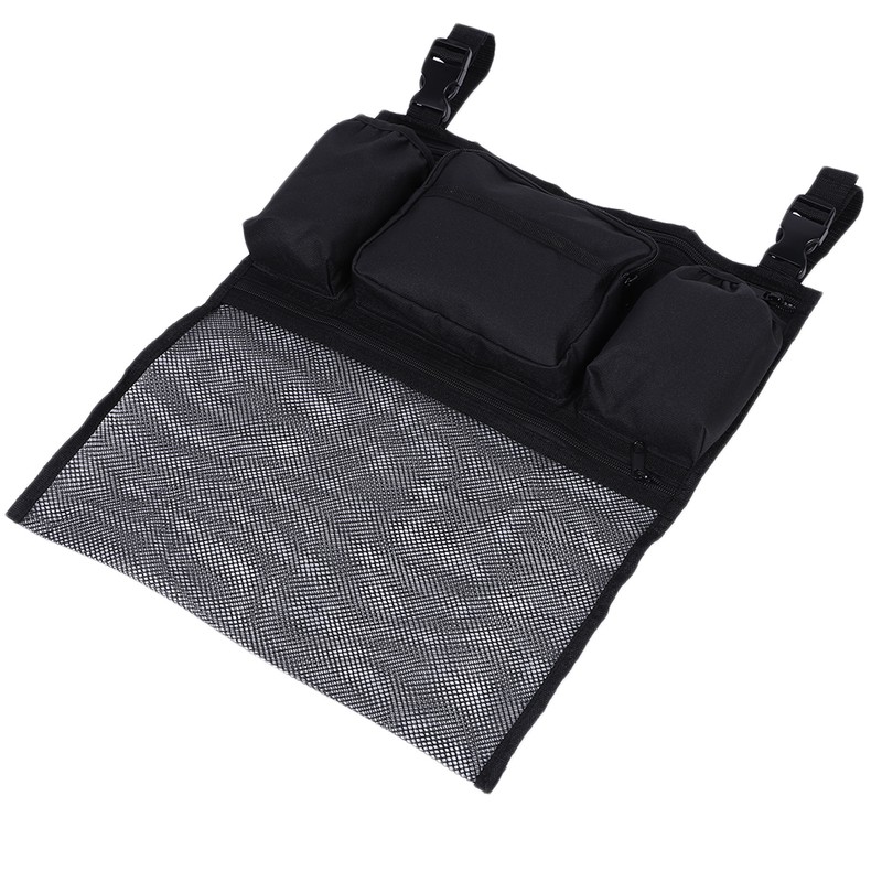 6 Pockets Wheelchair Back Storage Bag Garden Cart Mesh Cloth