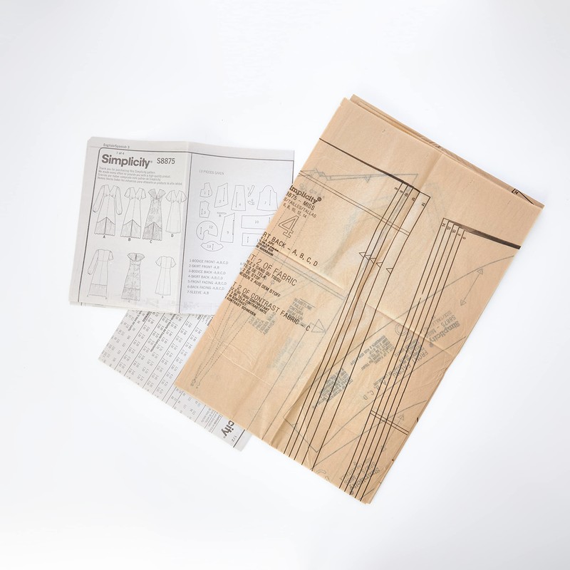 SIMPLICITY Sewing Pattern S8875 Misses' Dresses, Paper, White, Various