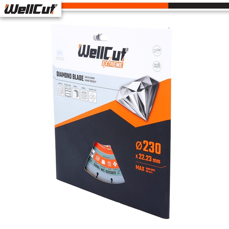 WellCut Diamond Cutting Blades Extreme 22.23mm Bore 115mm, 125mm, 230mm