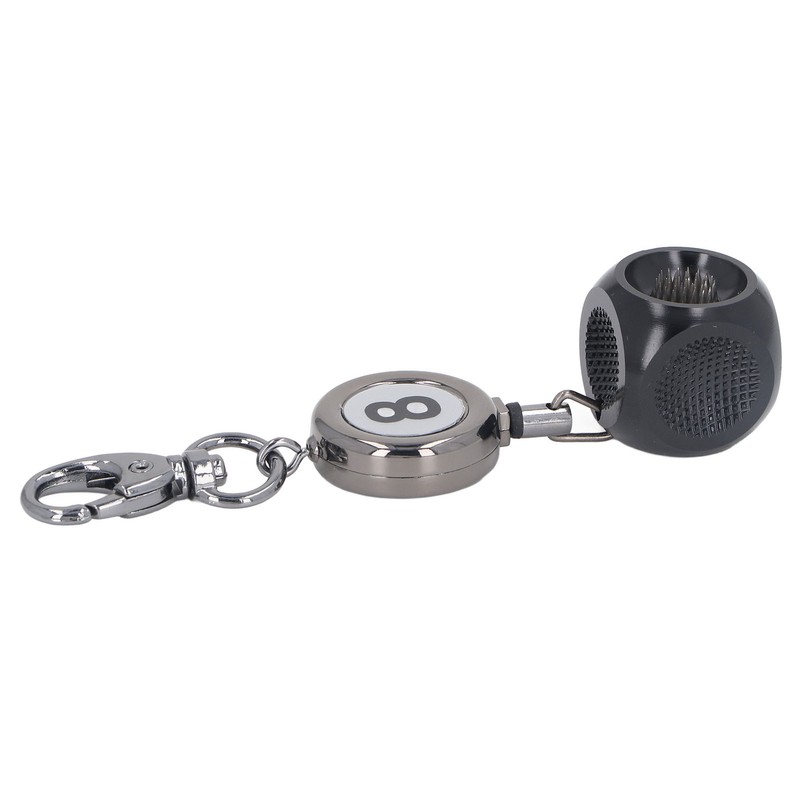 Pool Cue Tip Repair Tool with Retractable Key Ring Billiard