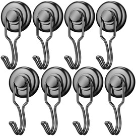 FINDMAG, 60LBS Powerful Swivel Swing Heavy Duty, Strong Magnet Hooks for Hanging, Magnet with Hooks for Kitchen, Office and Garage - Pack of 8
