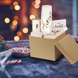 Gift Boxes with Lids Brown Gift Box Assorted Sizes Decorative Nested Boxes for Presents Kraft Gift Boxes Cardboard Gift Boxes for Birthdays Wedding Valentine’s day Anniversary - Gift Box Set 3