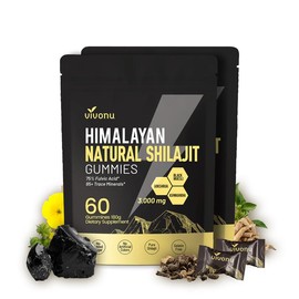 VivoNu Himalayan Shilajit Gummies | With Ashwagandha, Gokshura & other herbs | No added sugar | 60 Gummies:_Pack of 2