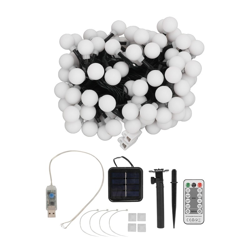 39.4ft LED Colorful Globe Lights with 100 LED Bulbs IP65