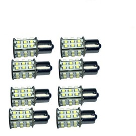 HQRP 8 pack BA15s Bayonet Base 30 LEDs SMD LED Bulb Cool White for #93 1141 1156 1073 1093 1129 Replacement plus Sun Meter